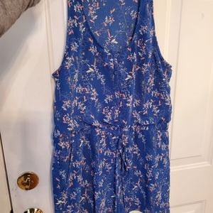 Paper Crane Blue Flowered Romper size L